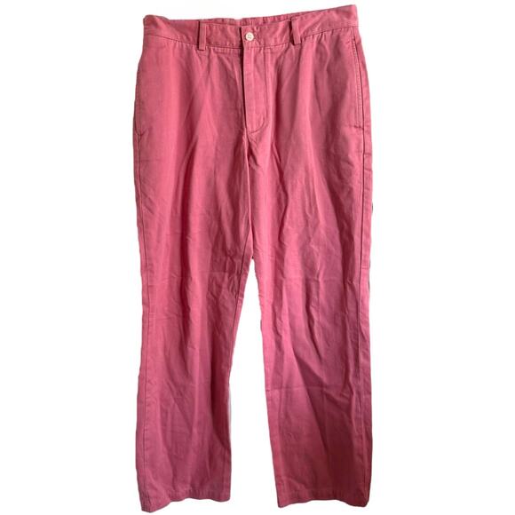 Vineyard Vines Mens Pants Sz 32 x 30 Pink Rose Faded Cotton Twill - Picture 2 of 7